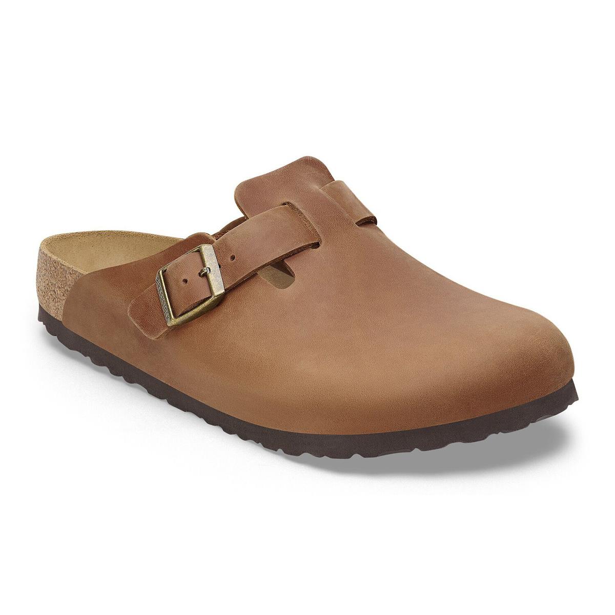 Cognac Birkenstock Boston Oiled Leather Clogs