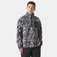 Khaki Rayco AOP Helly Hansen Mens Maridalen Printed Fleece ON MODEL