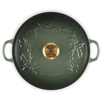 Thyme Le Creuset Classic Cast Iron Holly Soup Pot 26cm Top View