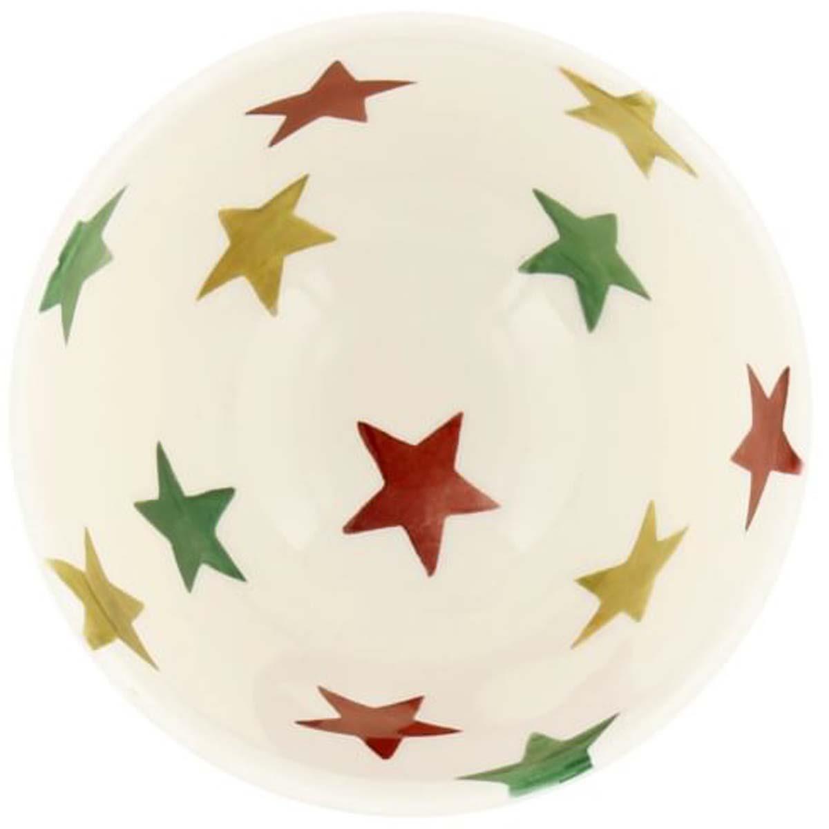 Emma Bridgewater Christmas Red Green and Gold Stars Small Old Bowl