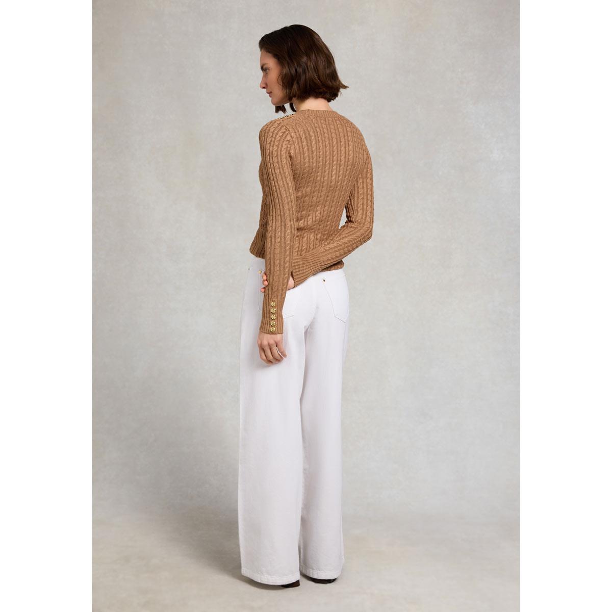 Holland Cooper Womens Seattle Cable Crew Neck Knitted Jumper
