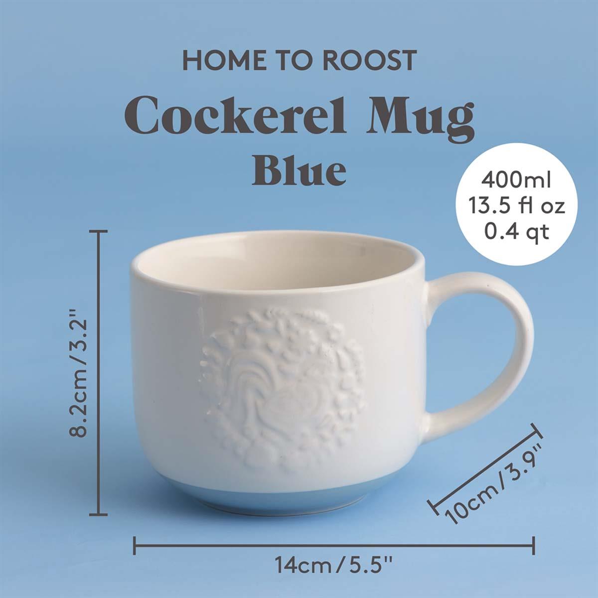 Mason Cash Folk Farmyard Cockerel Blue Mug