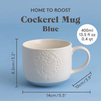 Mason Cash Folk Farmyard Cockerel Blue Mug INFO