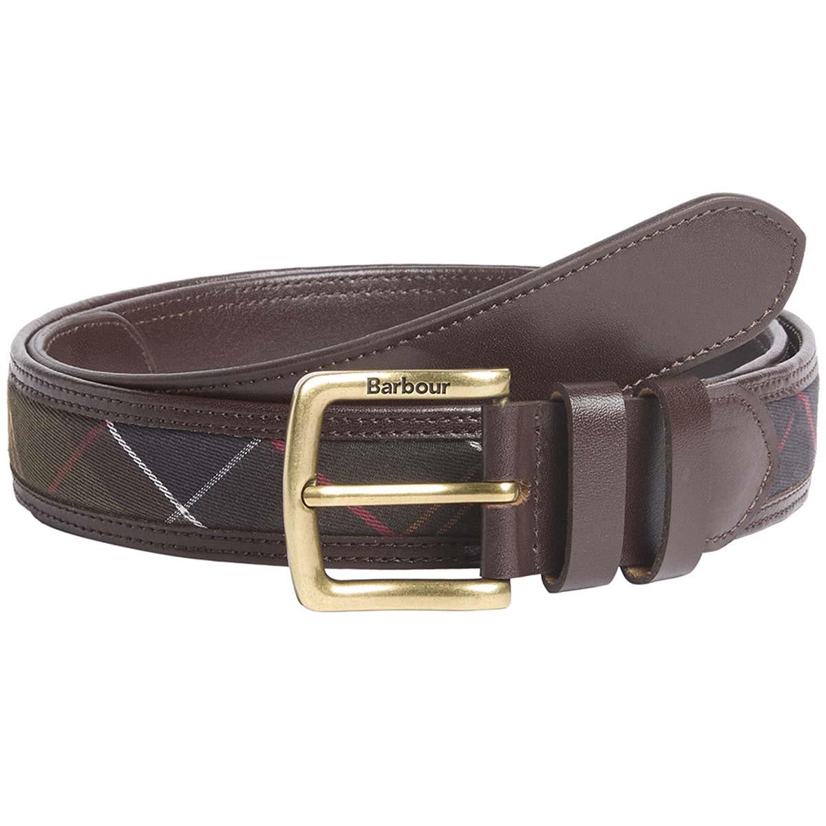 Barbour Mens Girvan Tartan Leather Belt