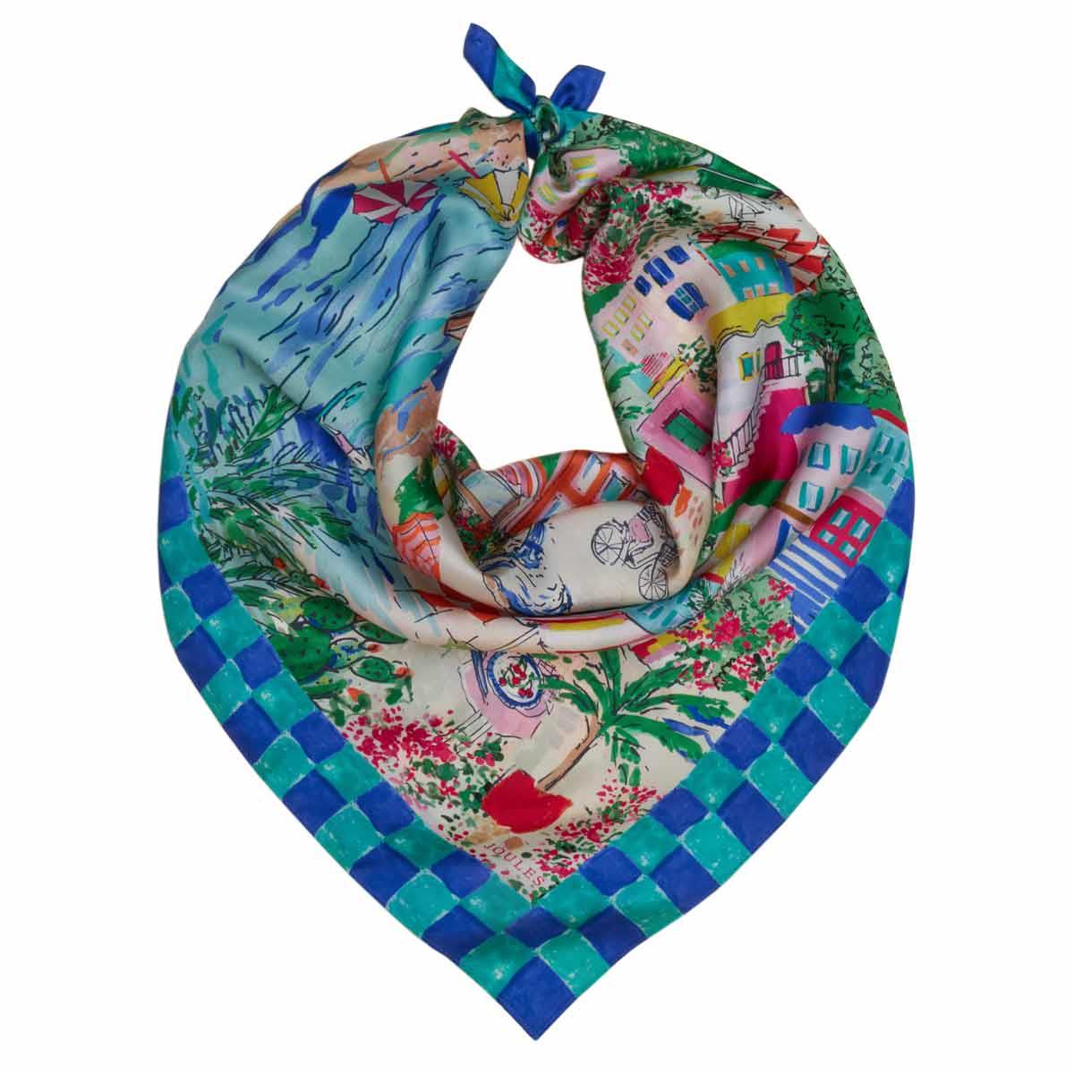 Amalfi Scene Joules Womens Bloomfield Silk Scarf