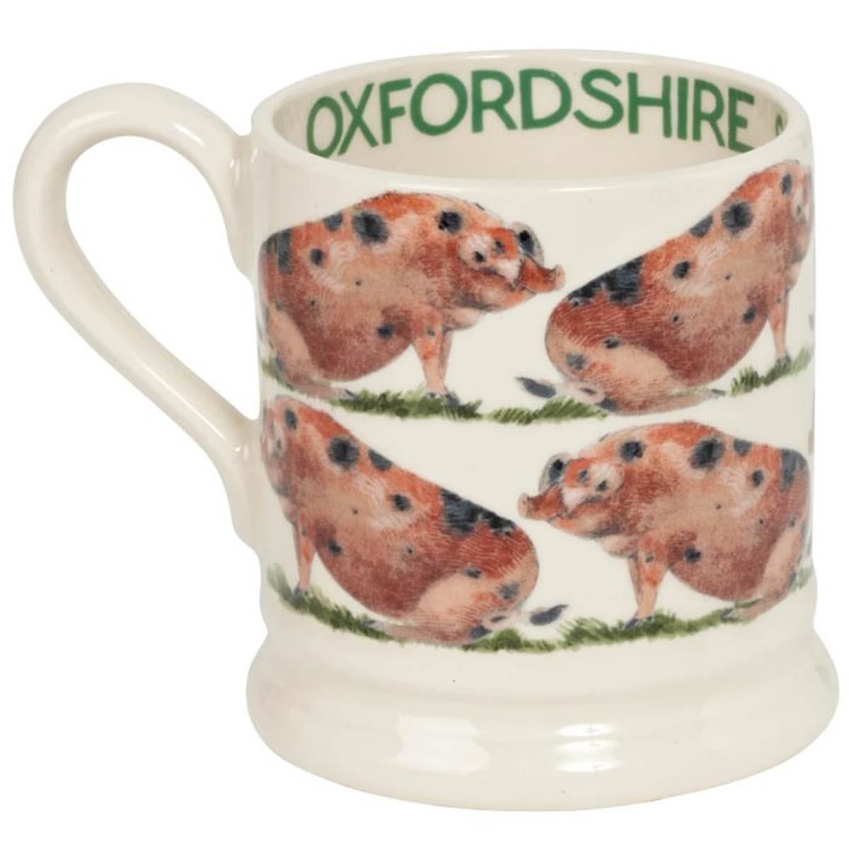 Emma Bridgewater Farmyard Animals Sandy and Black Pig Half Pint Mug