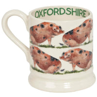 Emma Bridgewater Farmyard Animals Sandy and Black Pig Half Pint Mug Back