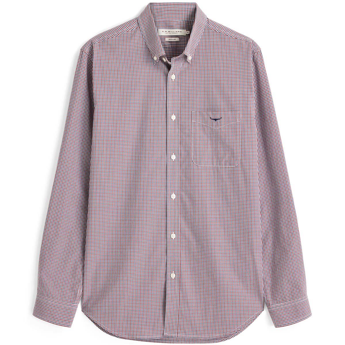 R.M. Williams Mens Whyalla Poplin Check Shirt