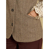 Joules Womens Nehru Collar Tweed Gilet