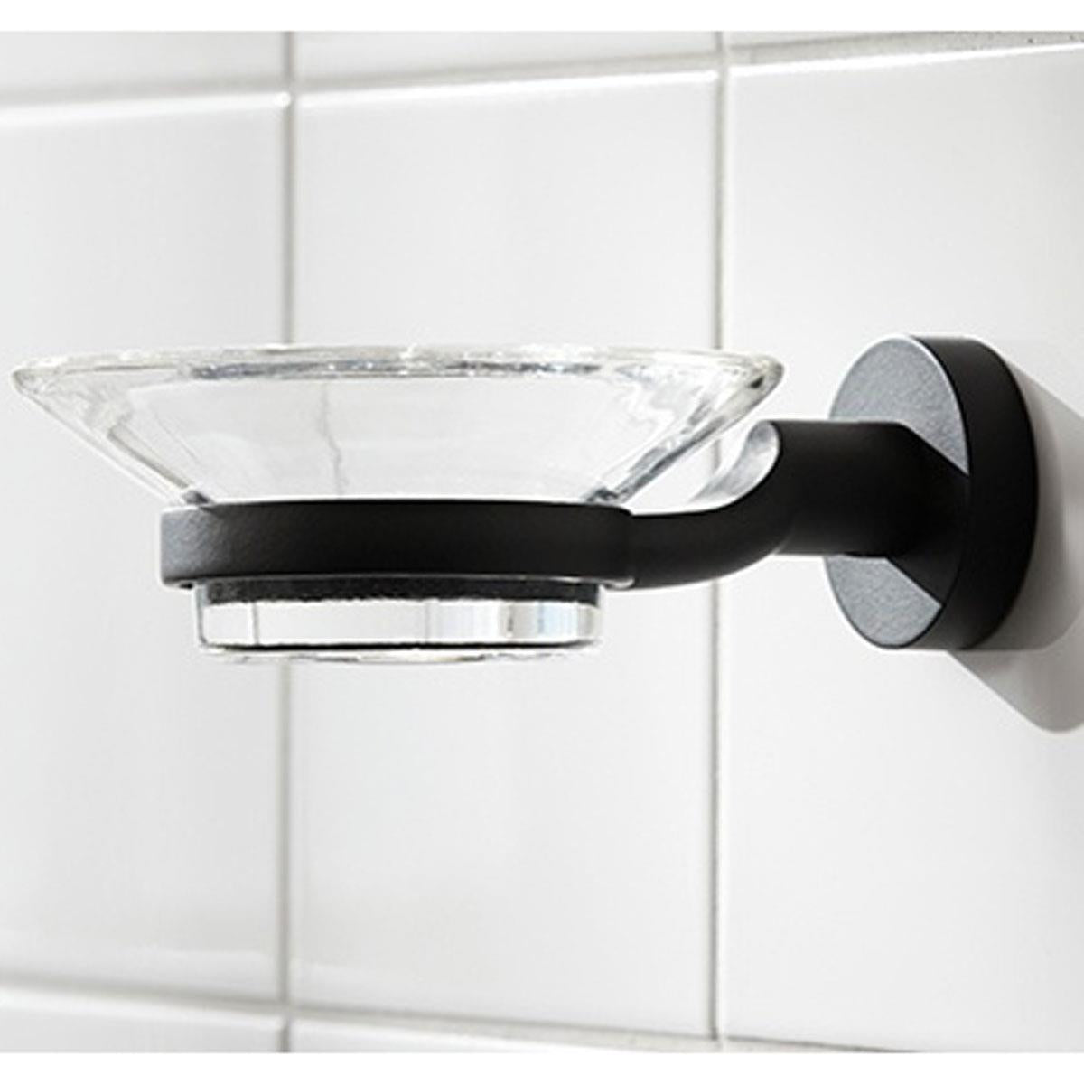Miller Bond Black Soap Dish And Holder
