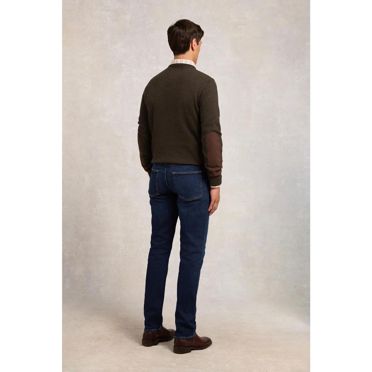 Moss Holland Cooper Mens Country Crew Neck Knit Jumper On Model Back