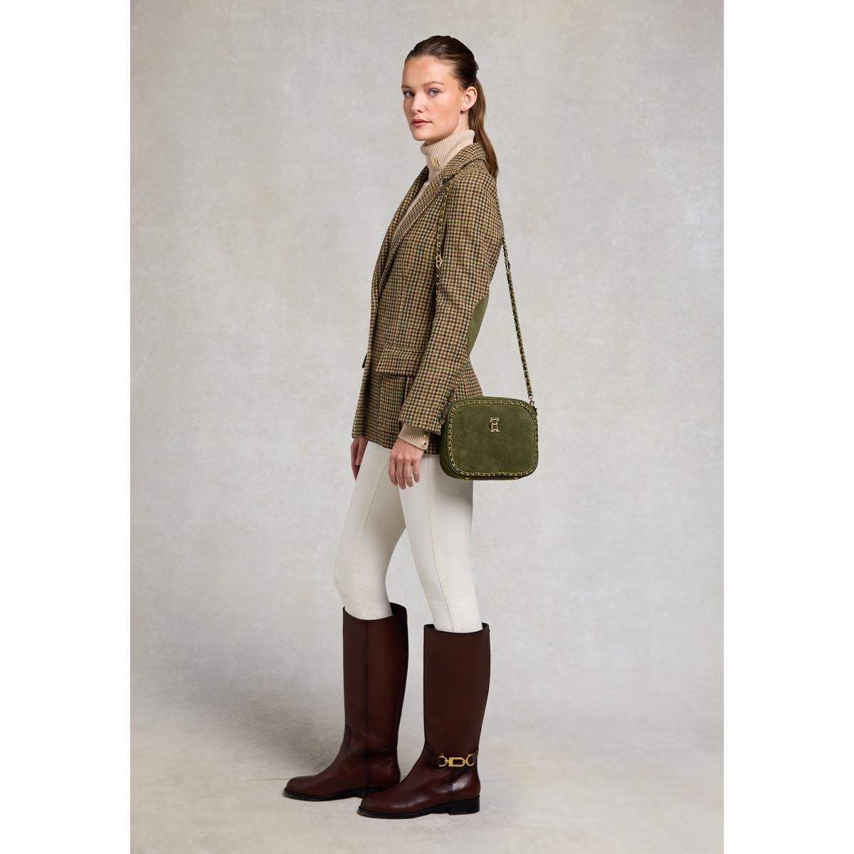 Olive Suede Holland Cooper Soho Camera Bag On Model
