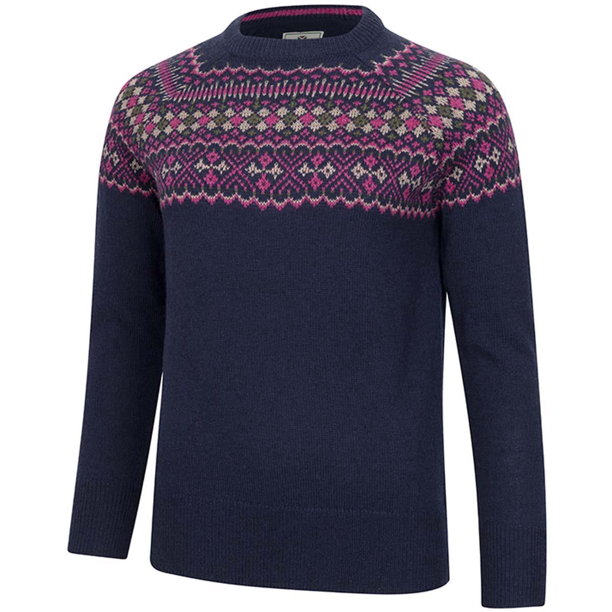 Hoggs Of Fife Jura Ladies Fair Isle Crew Neck Pullover