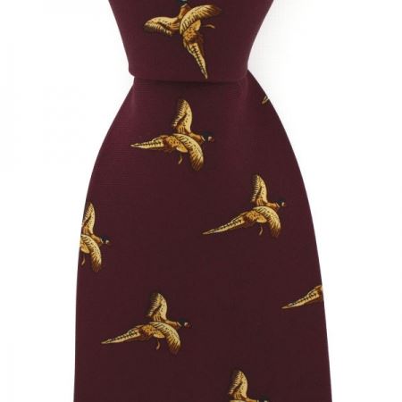 Sax Country Silk Tie Flying Pheasant Design
