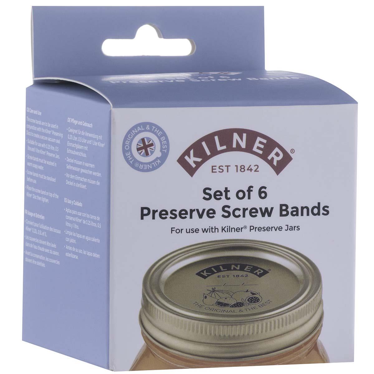 Kilner Set of 6 Preserve Jar Screw Bands BOX