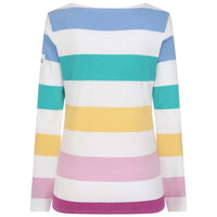 Colourful Lazy Jacks Womens LJ97M Multi Striped Breton Top Back