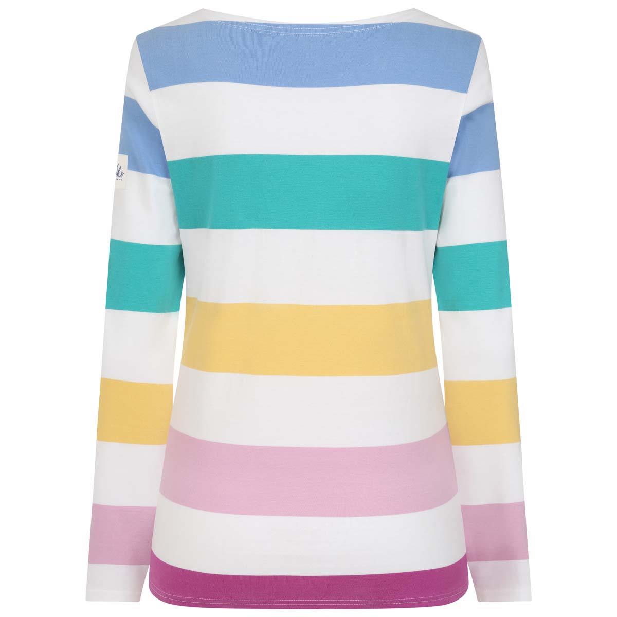 Colourful Lazy Jacks Womens LJ97M Multi Striped Breton Top Back