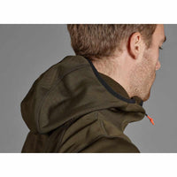 Pine Green Seeland Mens Power Fleece Jacket Hood Detail