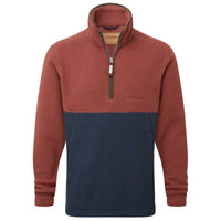 True Navy/Red Brick Schoffel Mens Berkeley Retro Fleece 1/4 Zip