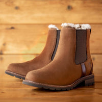 Amber Brown Ariat Womens Wexford Sherpa Waterproof Boots Lifestyle