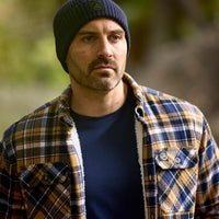 Navy/Cashew Swanndri Mens Morven Shirt Lifestyle
