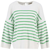 Cloud/Kelly Green Barbour Womens Kayleigh Knitted Jumper