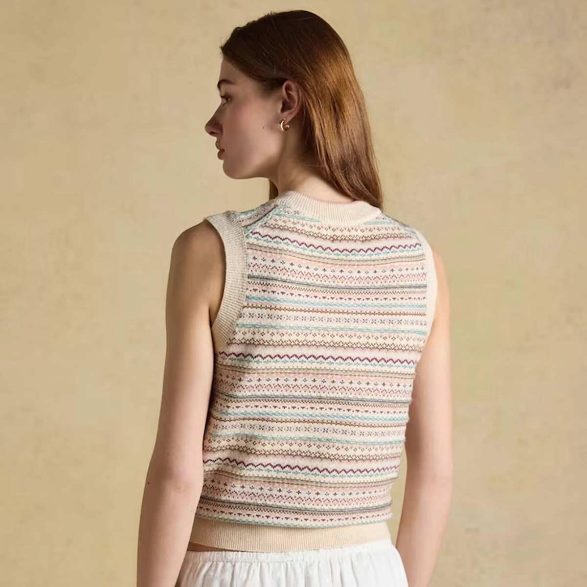 Joules Womens Fairisle V-Neck Tank Top