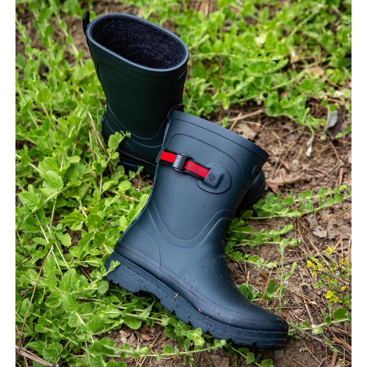 Navy Ariat Womens Kelmarsh Mid Rubber Boots Lifestyle Side
