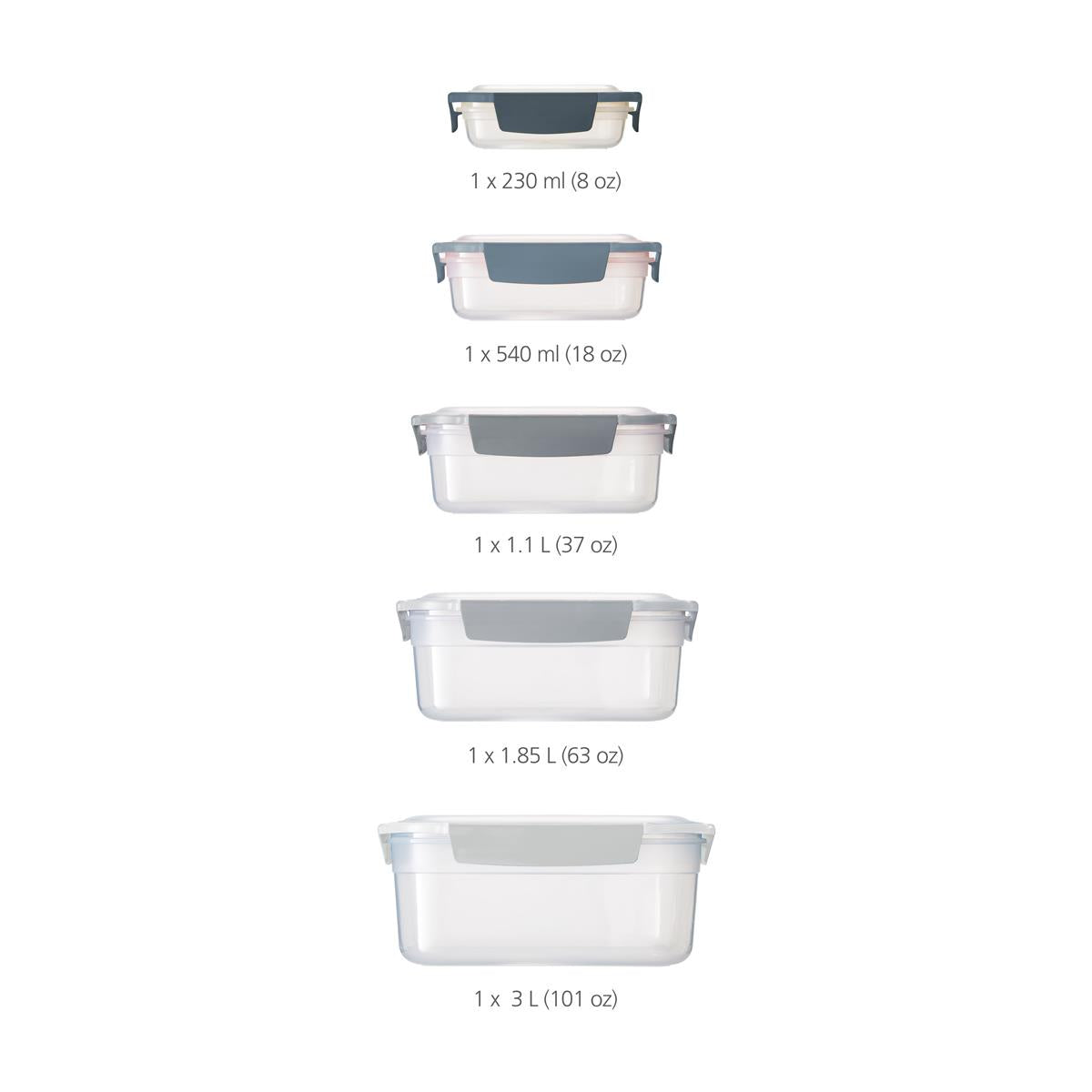 Joseph Joseph Nest Lock 5-piece Blue Food Container Set Editions Sizes