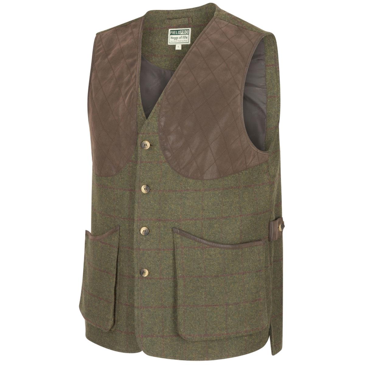 Olive/WIne Hoggs of Fife Mens Tummel Tweed Field Waistcoat
