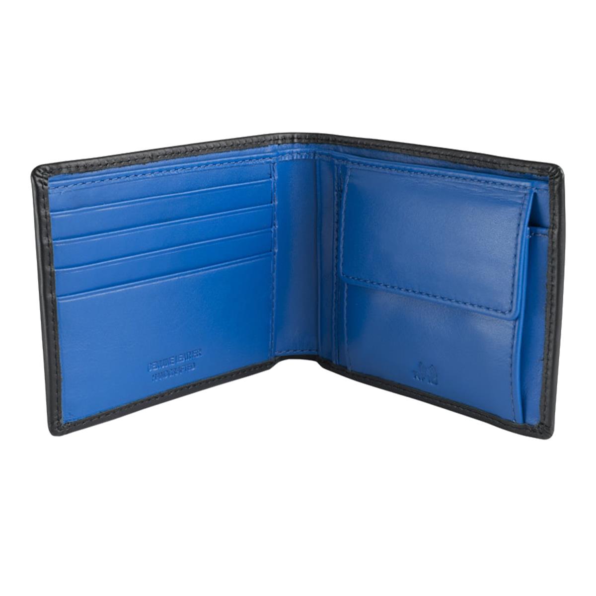 Black Calf Leather Loake Mens Barclay Wallet Open
