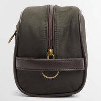 Olive/Beacon Barbour Mens Wax Washbag Handle