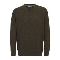 Seaweed Barbour Mens Essential Lambswool V Neck Sweater