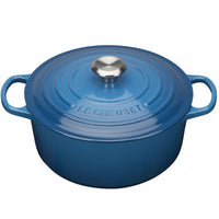 Le Creuset 26cm Cast Iron Round Casserole Dish Marseille Blue