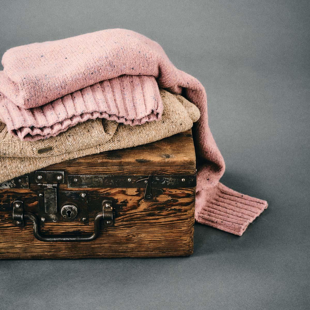 Pink Blush Barbour Womens Lavensdale Crew Knitted Jumper Lifestyle