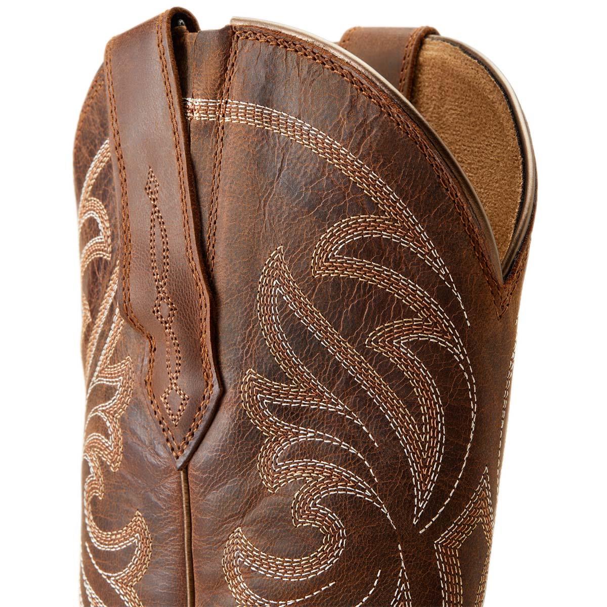 Sassy Brown Ariat Womens Heritage J Toe Western Boot Top Detail