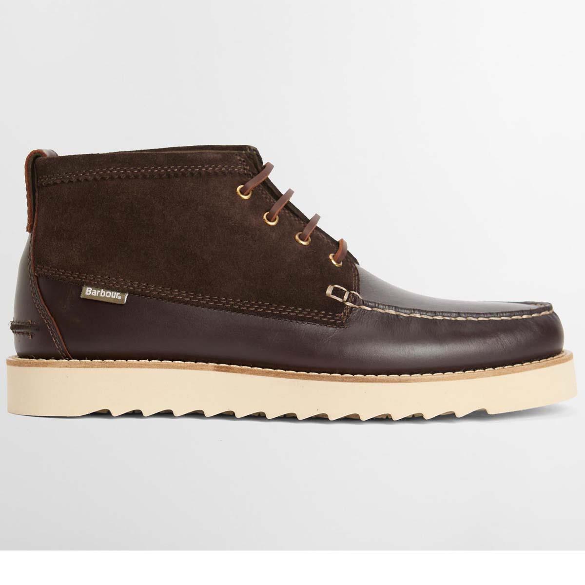 Olive/Dark Brown Barbour Mens Hadston Chukka Boot SIDE
