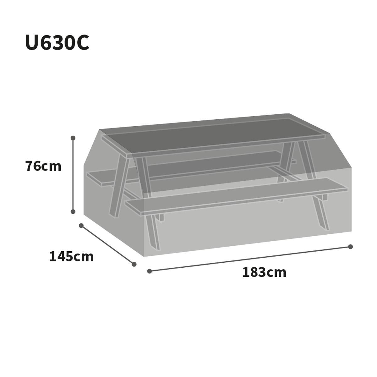 Bosmere Ultimate Protector Picnic Table Cover 8 Seat Charcoal U630C