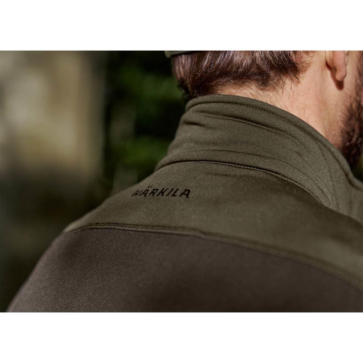 Shadow Brown/Forest Night Harkila Mens Olaf Fleece Jacket Back Detail