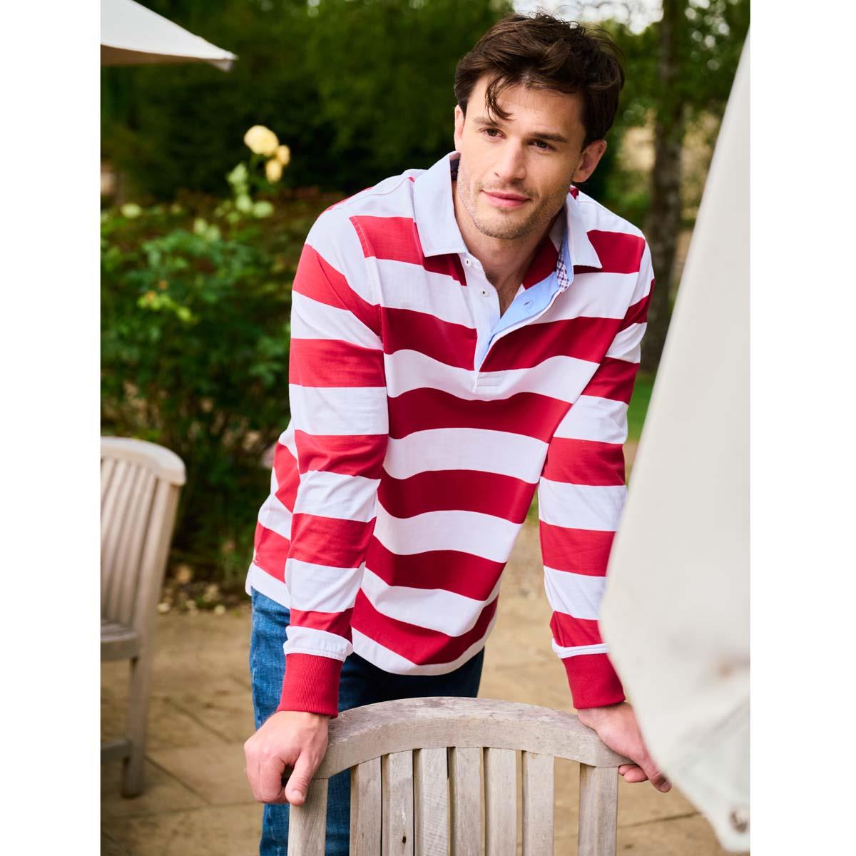 Red Multi Dubarry Mens Goresbridge Rugby Top Lifestyle