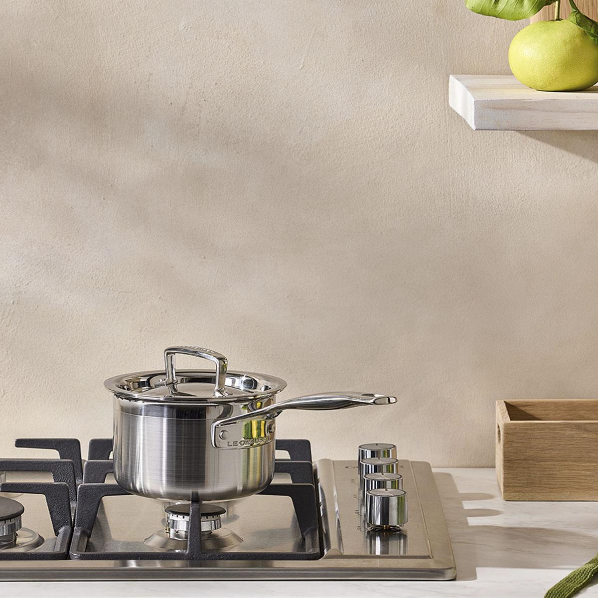 Le Creuset 3 Ply Stainless Steel 14cm Saucepan with Lid