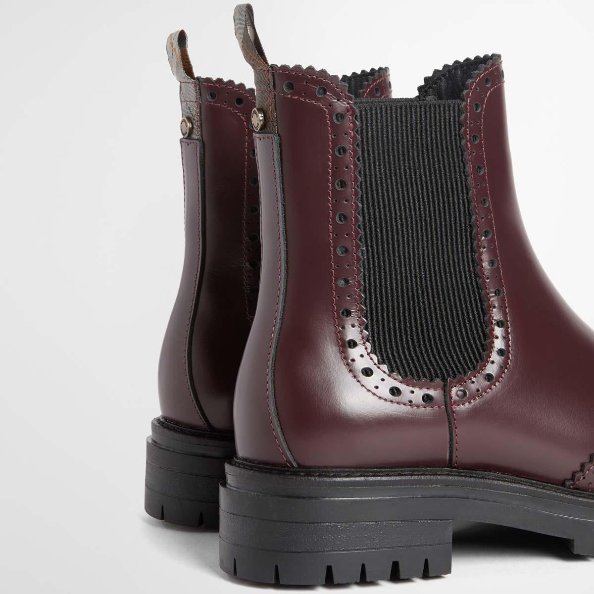 CHERRY Barbour Womens Fawne Chelsea Boot GUSSET