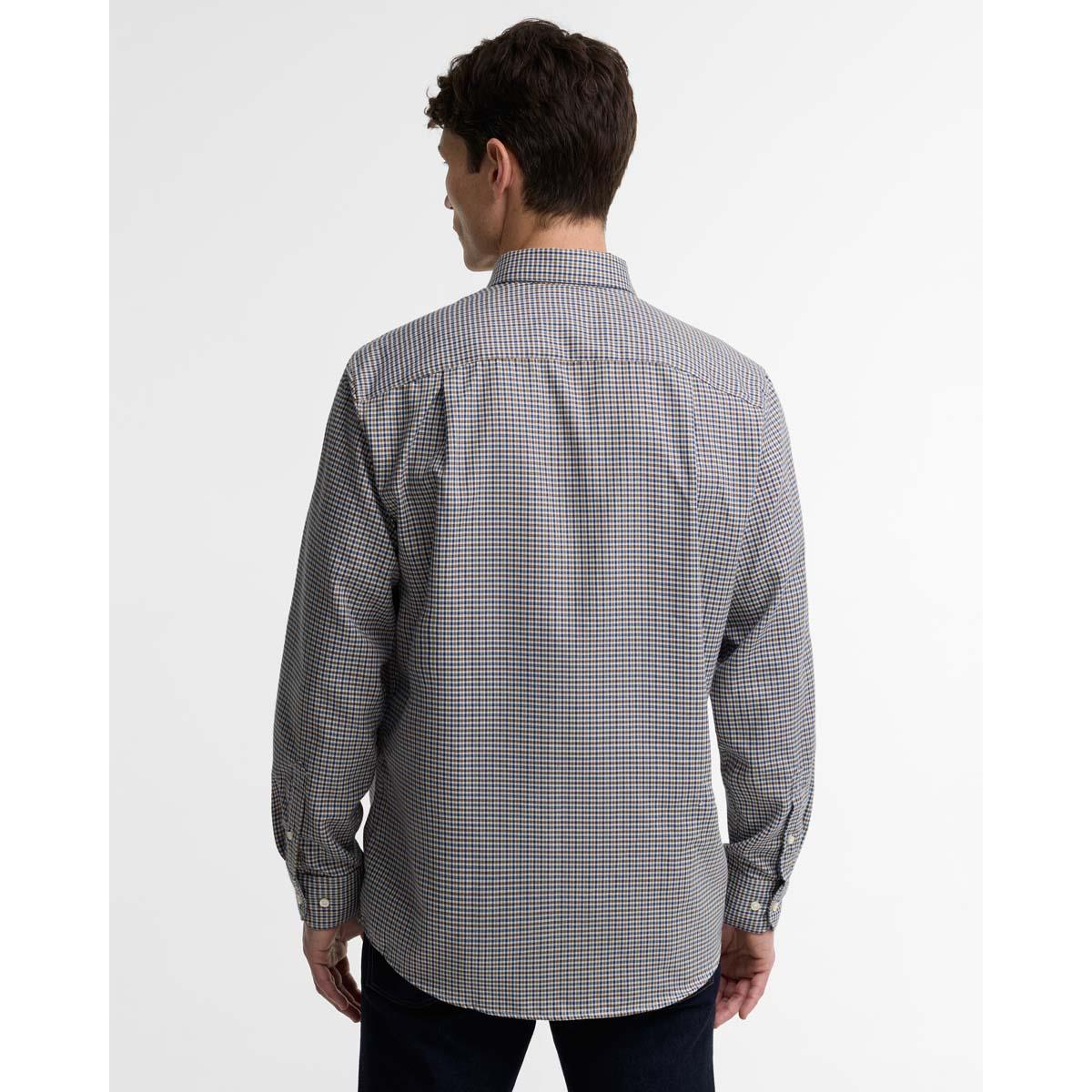 Deep Blue Barbour Mens Barnard Thermo Weave Regular Fit Check BACK