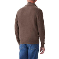 Chestnut R.M. Williams Mens Ernest 1/4 Zip Merino Knit Jumper back