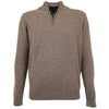 Albert and Maurice Netherton Zip Neck Lambswool Jumper Taupe