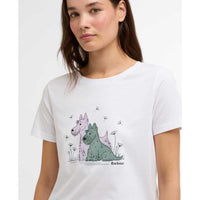 White Barbour Womens Clover T-Shirt logo