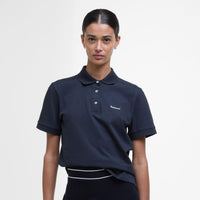 Navy Barbour Womens Bowford Polo Top Front