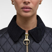 Black Barbour Womens Fitted Beadnell Quilt Jacket Zip