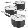 Stellar Hard Anodised 3 Piece Non-Stick Saucepan Set