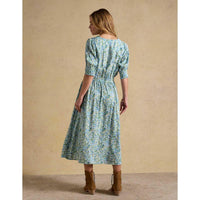 Green Joules Womens Adele Midi Dress On Model Rear